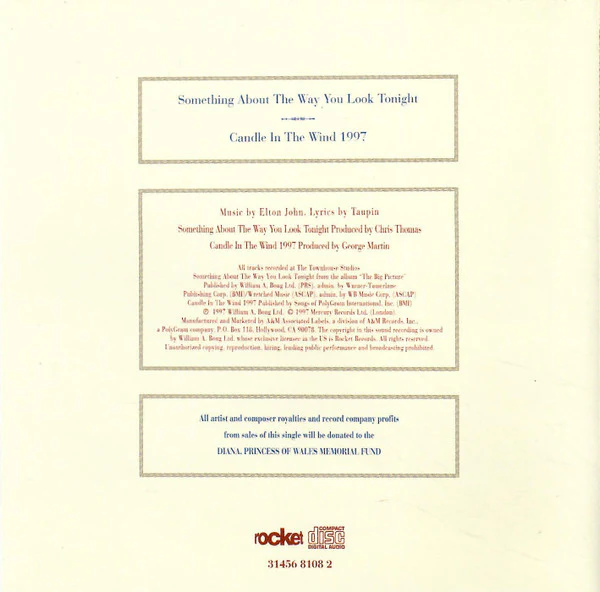 Elton John - Something About The Way You Look Tonight / Candle In The Wind 1997 (CD, Single) (Near Mint (NM or M-)) - Image 5