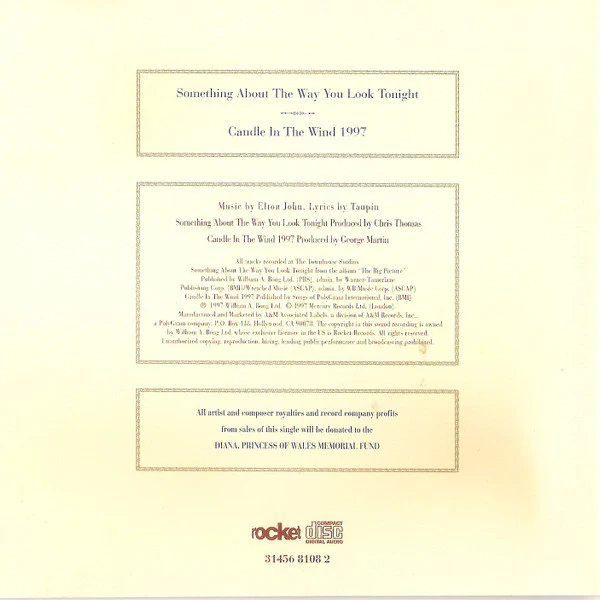 Elton John - Something About The Way You Look Tonight / Candle In The Wind 1997 (CD, Single, Omn) (Mint (M)) - Image 3