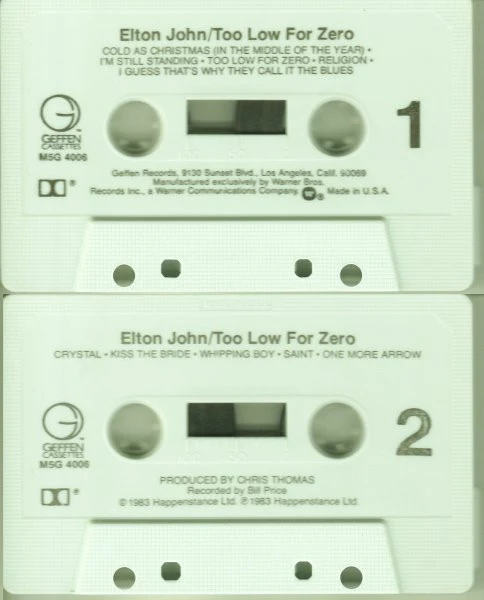 Elton John - Too Low For Zero (Cass, Album) (Very Good Plus (VG+)) - Image 3