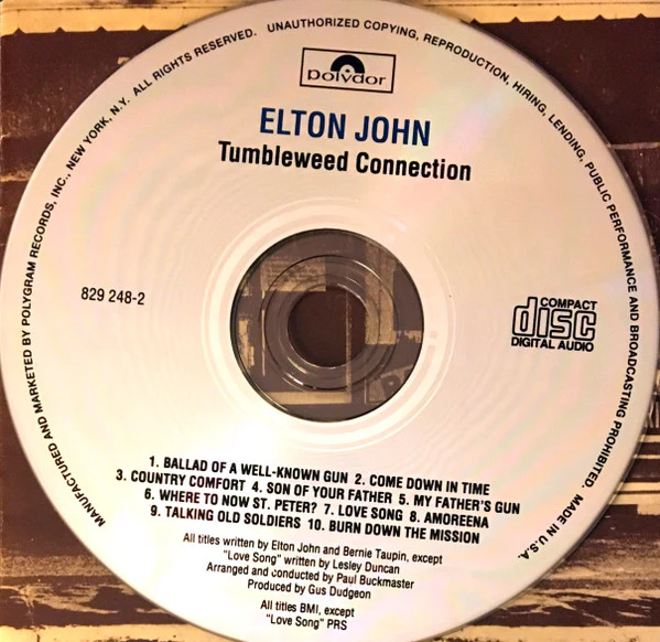 Elton John - Tumbleweed Connection (CD, Album) (Very Good Plus (VG+)) - Image 3