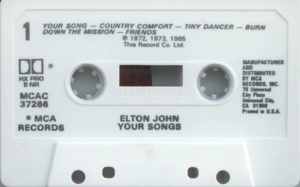 Elton John - Your Songs (Cass, Album, Comp, Dol) (Near Mint (NM or M-)) - Image 3
