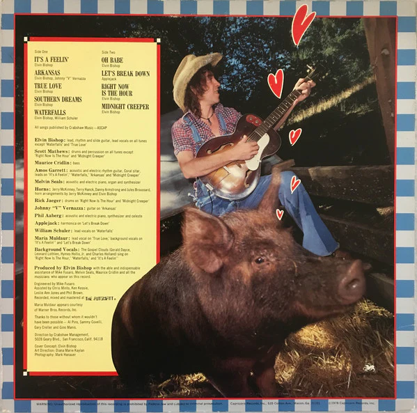 Elvin Bishop - Hog Heaven (LP, Album, Ter) (Very Good Plus (VG+)) - Image 2