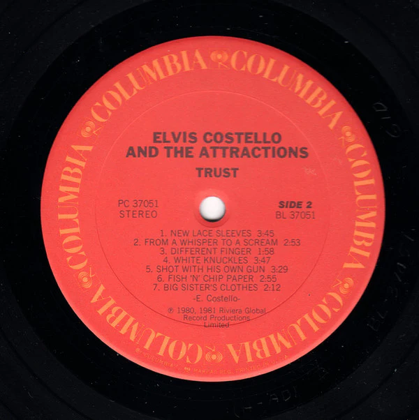 Elvis Costello & The Attractions - Trust (LP, Album, Ter) (Very Good (VG)) - Image 5