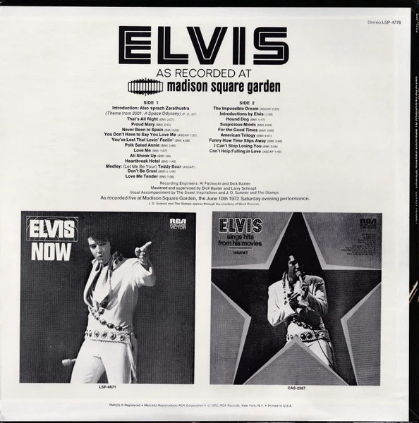Elvis Presley - Elvis As Recorded At Madison Square Garden (LP, Album, Hol) (Very Good Plus (VG+)) - Image 2
