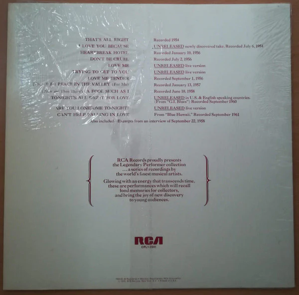 Elvis Presley - A Legendary Performer - Volume 1 (LP, Comp) (Very Good Plus (VG+)) - Image 2