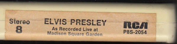 Elvis Presley - Elvis As Recorded At Madison Square Garden (8-Trk) (Very Good Plus (VG+)) - Image 2