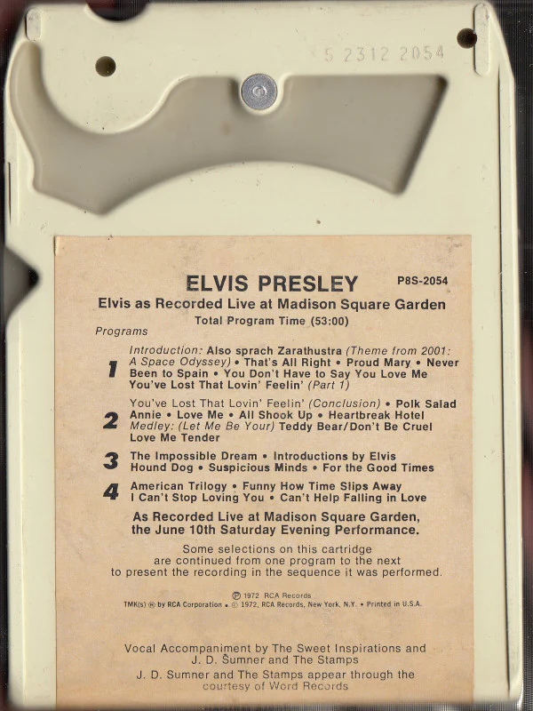 Elvis Presley - Elvis As Recorded At Madison Square Garden (8-Trk) (Very Good Plus (VG+)) - Image 3