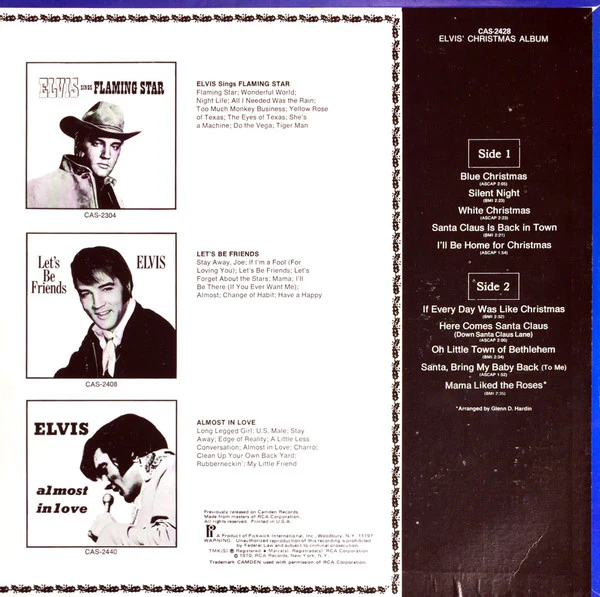 Elvis Presley - Elvis' Christmas Album (LP, Mono, RE) (Very Good (VG)) - Image 2