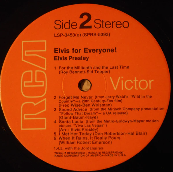 Elvis Presley - Elvis For Everyone! (LP, Album, RE) (Very Good Plus (VG+)) - Image 4