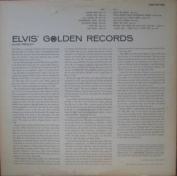 Elvis Presley - Elvis' Golden Records (LP, Comp, Mono, RE, Roc) (Good Plus (G+)) - Image 2