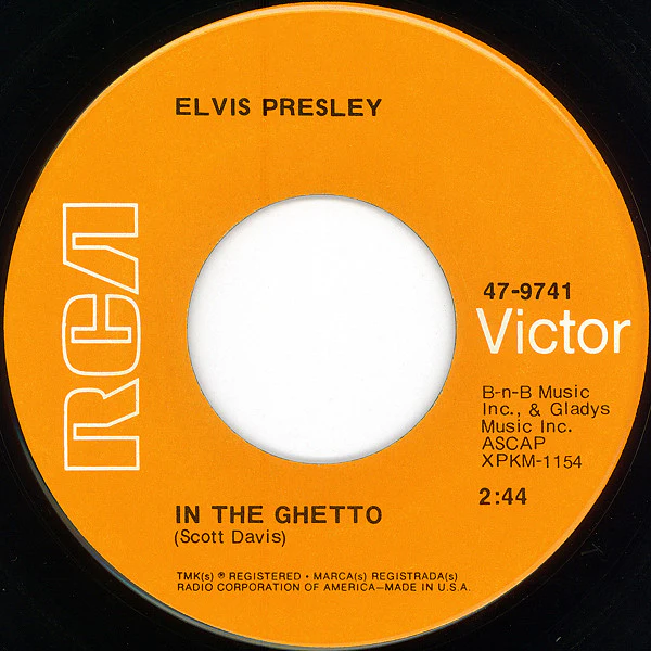 Elvis Presley - In The Ghetto / Any Day Now (7", Single, Ora) (Very Good (VG)) - Image 2