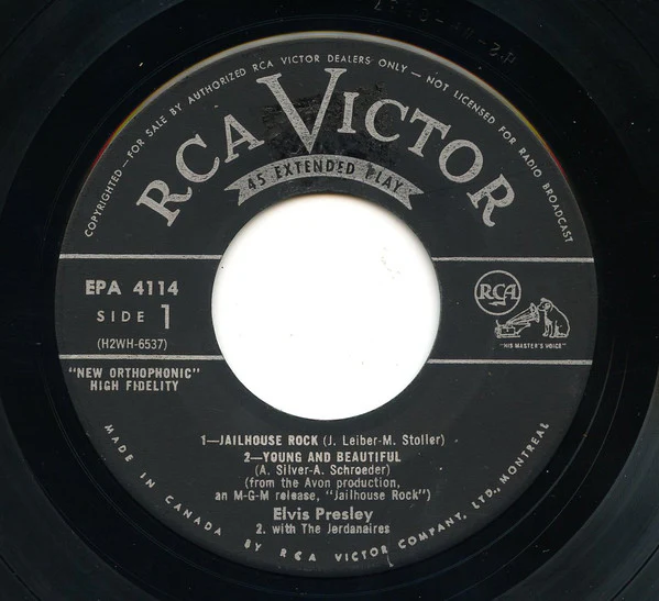 Elvis Presley - Jailhouse Rock (7", EP) (Very Good (VG)) - Image 3
