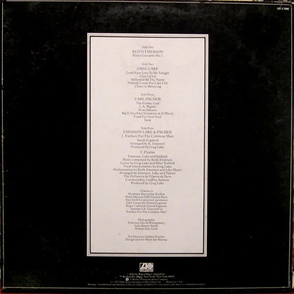 Emerson, Lake & Palmer - Works (Volume 1) (2xLP, Album, PR ) (Very Good Plus (VG+)) - Image 3