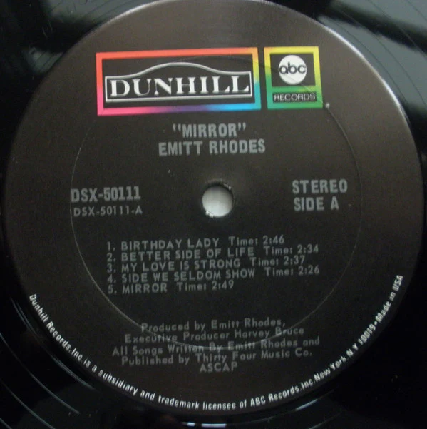 Emitt Rhodes - Mirror (LP, Album) (Very Good Plus (VG+)) - Image 3
