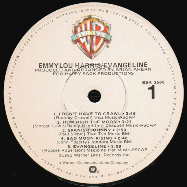 Emmylou Harris - Evangeline (LP, Album, Win) (Very Good Plus (VG+)) - Image 3