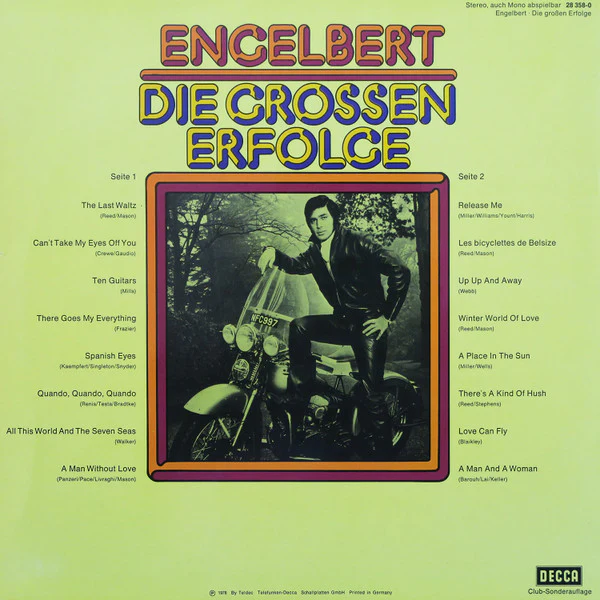 Engelbert Humperdinck - Die Grossen Erfolge (LP, Comp, Club, S/Edition) (Very Good Plus (VG+)) - Image 2