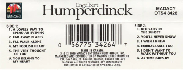 Engelbert Humperdinck - At His Best Collection (Cass, Comp) (Near Mint (NM or M-)) - Image 2