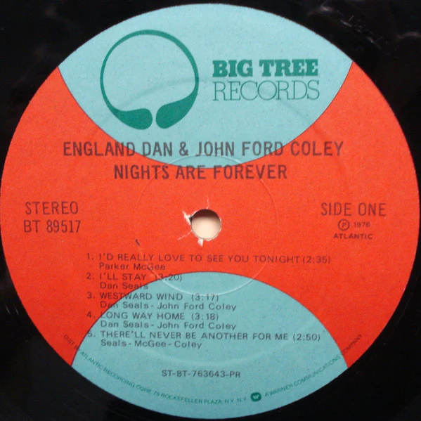 England Dan & John Ford Coley - Nights Are Forever (LP, Album, PR ) (Very Good Plus (VG+)) - Image 3