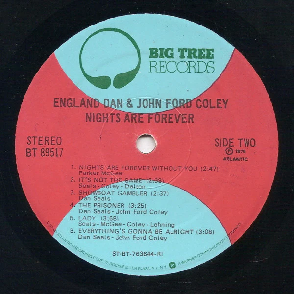 England Dan & John Ford Coley - Nights Are Forever (LP, Album, RI ) (Very Good Plus (VG+)) - Image 3