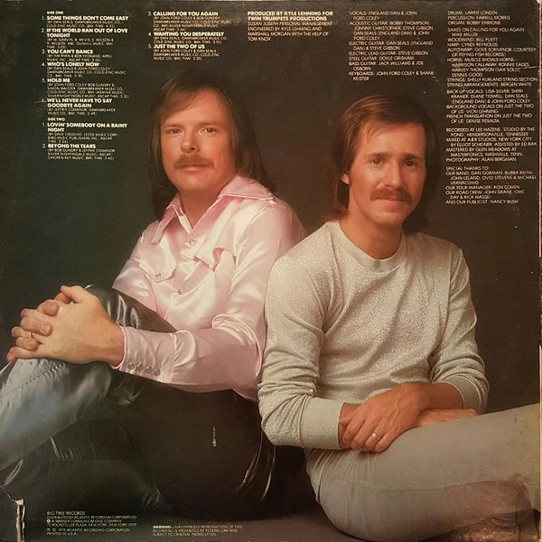 England Dan & John Ford Coley - Some Things Don't Come Easy (LP, Album, PR ) (Near Mint (NM or M-)) - Image 2