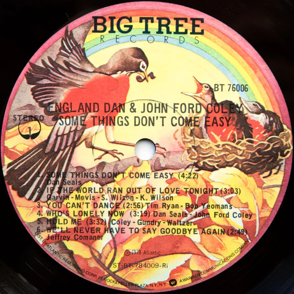 England Dan & John Ford Coley - Some Things Don't Come Easy (LP, Album, RI ) (Very Good Plus (VG+)) - Image 3