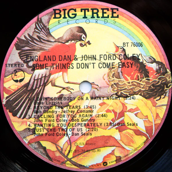 England Dan & John Ford Coley - Some Things Don't Come Easy (LP, Album, RI ) (Very Good Plus (VG+)) - Image 4