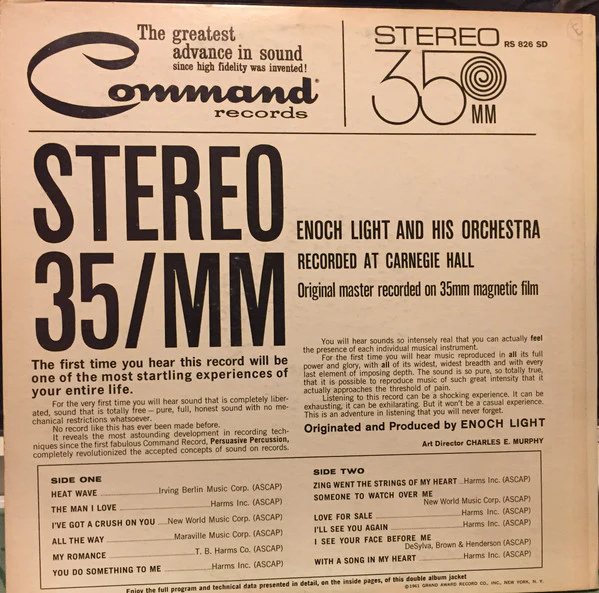 Enoch Light And His Orchestra - Stereo 35/MM (LP, Album, Gat) (Very Good (VG)) - Image 2