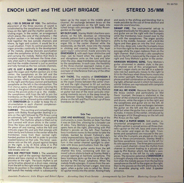 Enoch Light And The Light Brigade - Dimension •3• (LP, Album, Gat) (Very Good Plus (VG+)) - Image 3