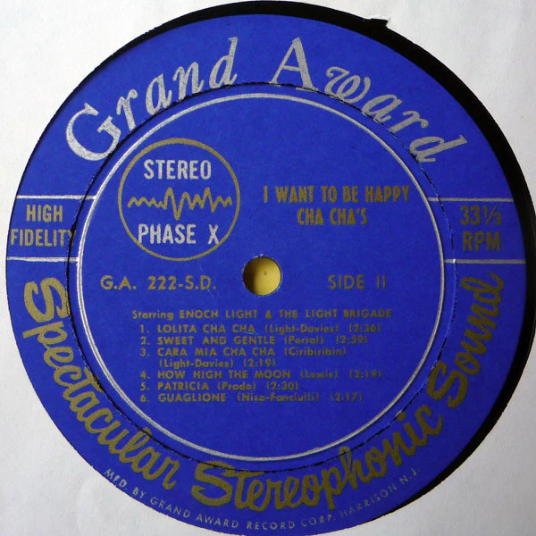 Enoch Light And The Light Brigade - I Want To Be Happy Cha Cha's (LP) (Very Good (VG)) - Image 4