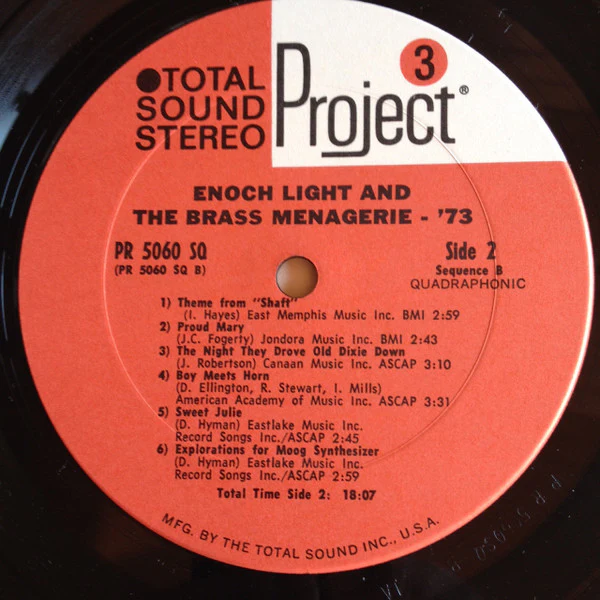 Enoch Light And The Light Brigade - The Brass Menagerie 1973 (LP, Quad, Gat) (Near Mint (NM or M-)) - Image 4