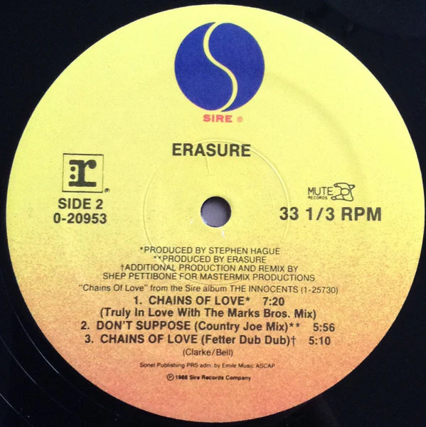 Erasure - Chains Of Love (12", Maxi, Spe) (Near Mint (NM or M-)) - Image 4