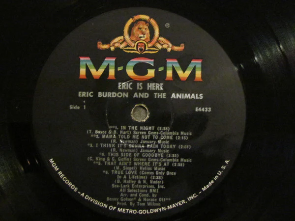 Eric Burdon & The Animals - Eric Is Here (LP, Album, Mono, MGM) (Very Good (VG)) - Image 3