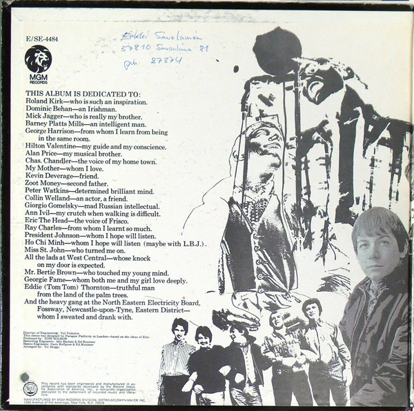 Eric Burdon & The Animals - Winds Of Change (LP, Album, Mono, Gat) (Very Good Plus (VG+)) - Image 2