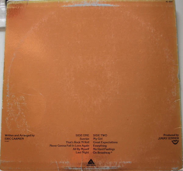Eric Carmen - Eric Carmen (LP, Album, Aud) (Very Good (VG)) - Image 2