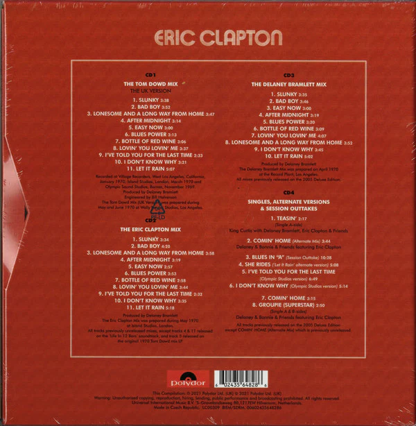 Eric Clapton - Eric Clapton (Box, Ann + CD, Album, RE, RM + CD, Album, RM + CD,) (Mint (M)) - Image 2
