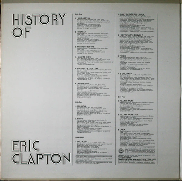 Eric Clapton - History Of Eric Clapton (2xLP, Comp, PR ) (Very Good Plus (VG+)) - Image 2
