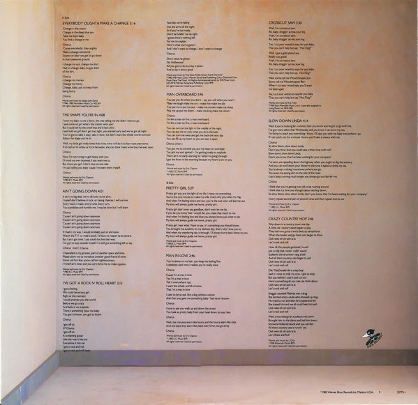 Eric Clapton - Money And Cigarettes (LP, Album, Jac) (Very Good Plus (VG+)) - Image 4