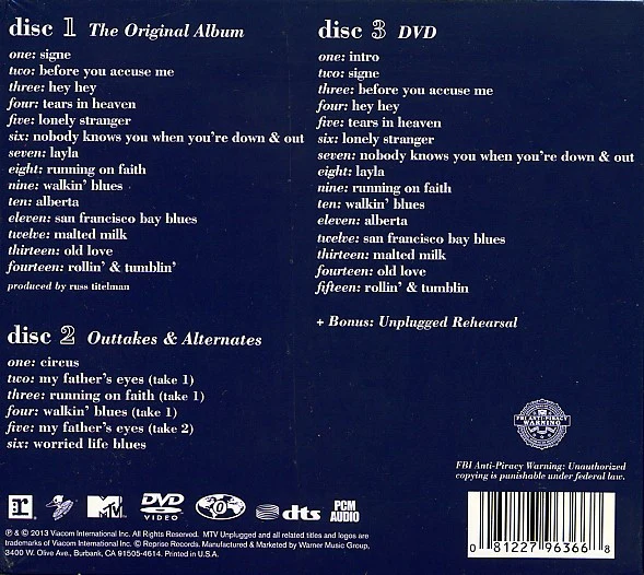 Eric Clapton - Unplugged (CD, Album, RE, RM + CD + DVD-V + Dlx, Dig) (Near Mint (NM or M-)) - Image 2