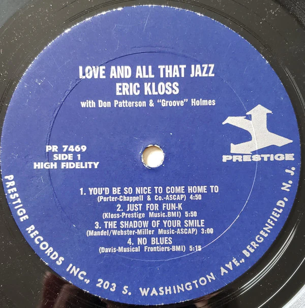 Eric Kloss With Don Patterson & Richard "Groove" Holmes - Love And All That Jazz (LP, Album, Mono) (Mint (M)) - Image 3