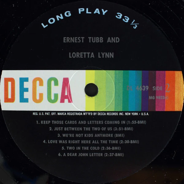 Ernest Tubb And Loretta Lynn - Mr. And Mrs. Used To Be (LP, Album, Mono, Glo) (Good Plus (G+)) - Image 4