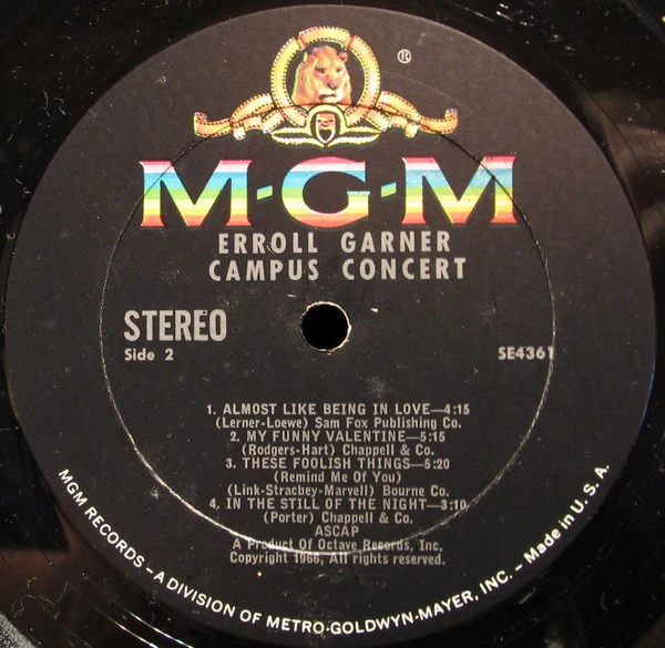 Erroll Garner - Campus Concert (LP, Album) (Very Good Plus (VG+)) - Image 3