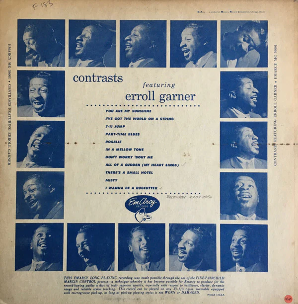 Erroll Garner - Contrasts (LP, Album) (Very Good Plus (VG+)) - Image 2