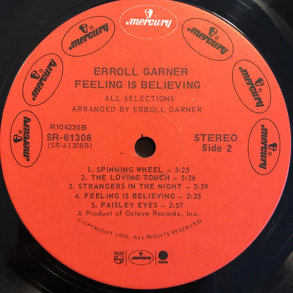 Erroll Garner - Feeling Is Believing (LP, Album) (Very Good Plus (VG+)) - Image 4