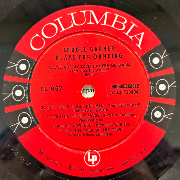 Erroll Garner - Plays For Dancing (LP, Album, Mono, RE) (Very Good Plus (VG+)) - Image 3