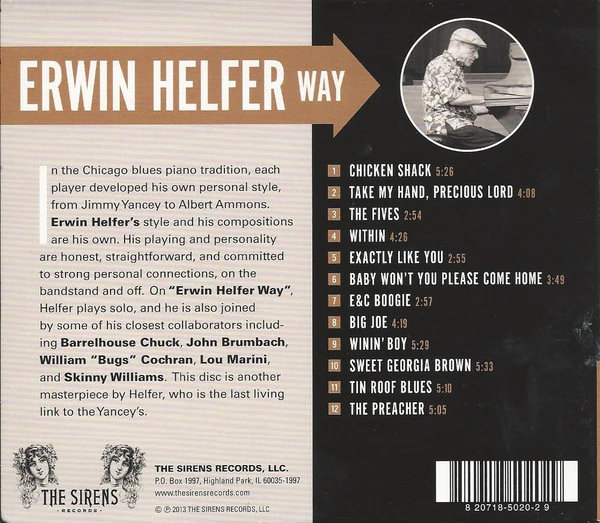Erwin Helfer With John Brumbach, William "Bugs" Cochran*, Lou Marini , Skinny Williams, Barrelhouse Chuck - Erwin Helfer Way (CD) (Mint (M)) - Image 2