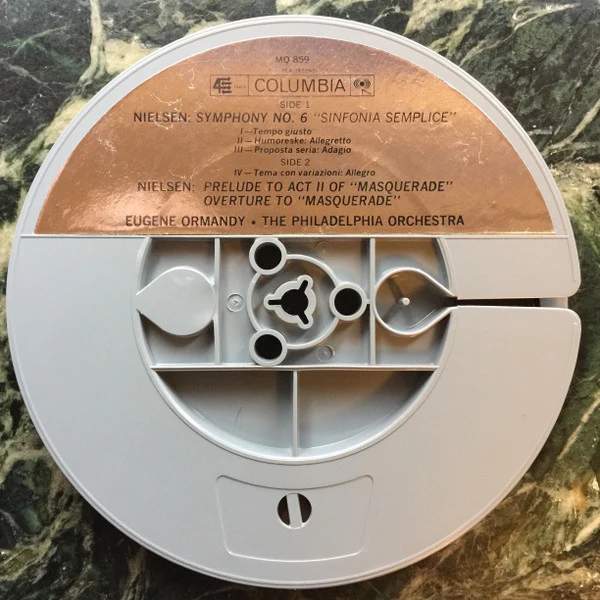 Eugene Ormandy, The Philadelphia Orchestra, Carl Nielsen - Symphony No. 6 "Sinfonia Semplice" Overture & Prelude To Act 2 Of "Masquerade" (Reel, 4tr Stereo, 7" Reel, Album) (Very Good Plus (VG+)) - Image 4