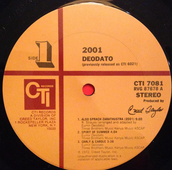 Eumir Deodato - 2001 (LP, Album, RE, Ter) (Very Good (VG)) - Image 4