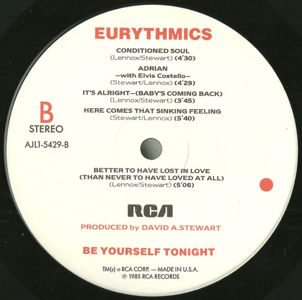Eurythmics - Be Yourself Tonight (LP, Album, Ind) (Near Mint (NM or M-)) - Image 5