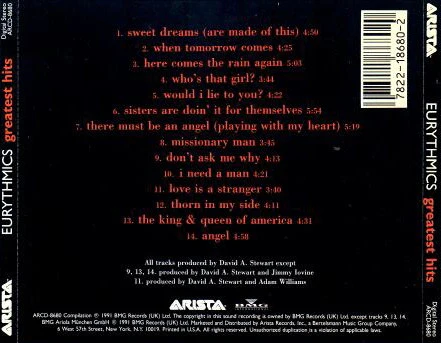 Eurythmics - Greatest Hits (CD, Comp) (Near Mint (NM or M-)) - Image 2