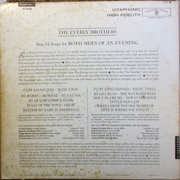 Everly Brothers - Both Sides Of An Evening (LP, Album, Mono) (Very Good (VG)) - Image 2